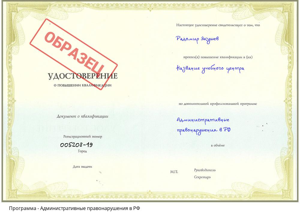 Административные правонарушения в РФ Солнечногорск