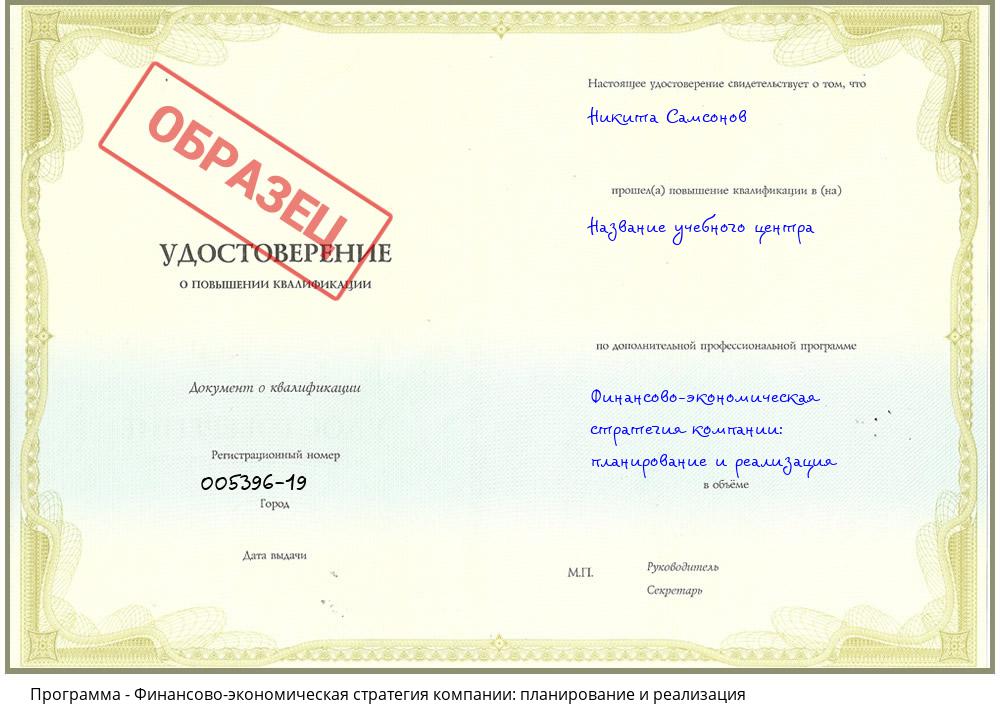 Финансово-экономическая стратегия компании: планирование и реализация Солнечногорск