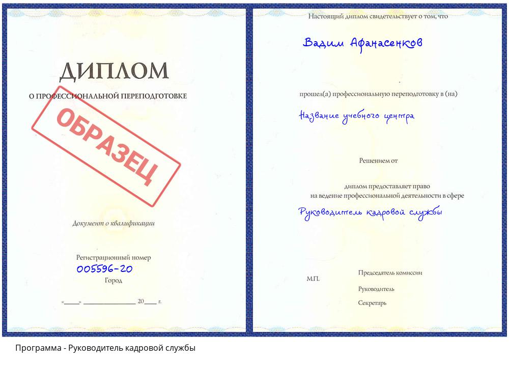 Руководитель кадровой службы Солнечногорск