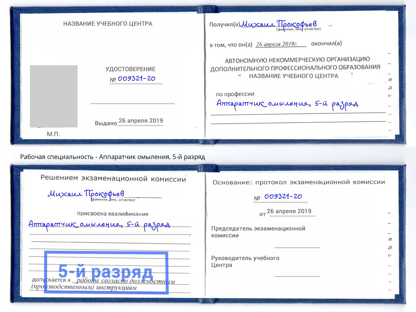 корочка 5-й разряд Аппаратчик омыления Солнечногорск