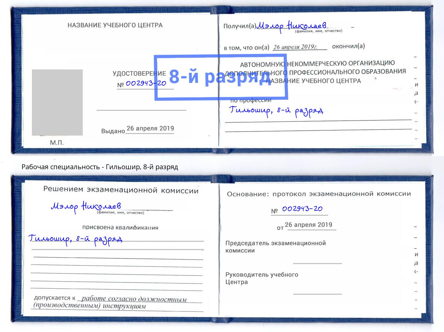 корочка 8-й разряд Гильошир Солнечногорск